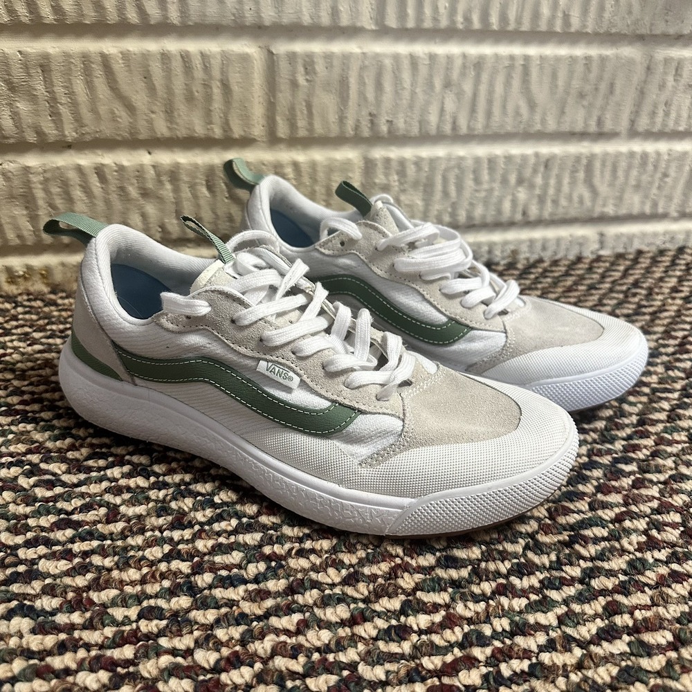 Vans UltraRange Sneakers Women Sz 10.5 Green Marshmallow White Athletic Shoes